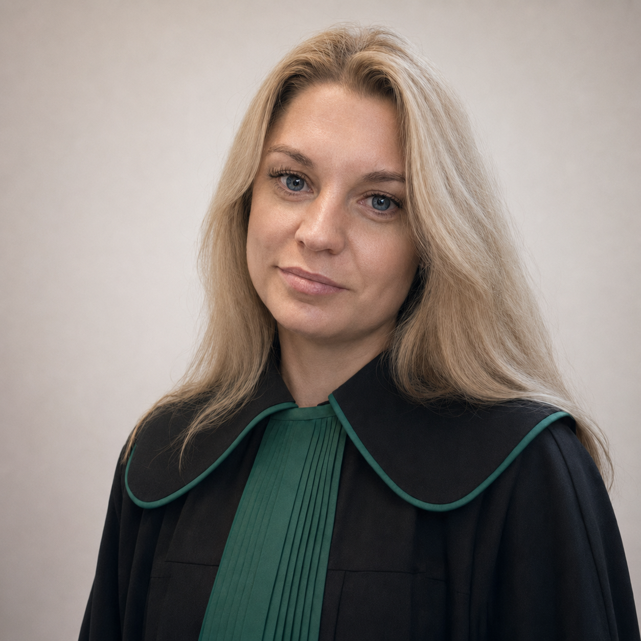 Adwokat Agnieszka Kostrzewska w todze adwokackiej